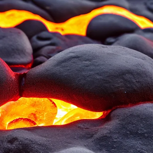 Image similar to apple swimming on lava, 8k, high detailed