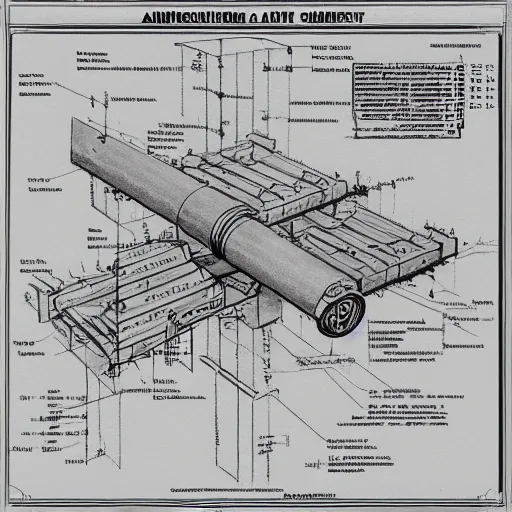 Image similar to schematic diagram of an antigravity device, blueprint, highly detailed