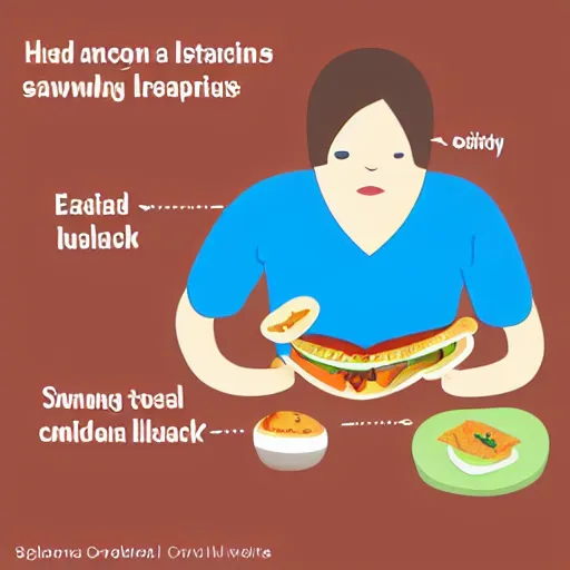 Image similar to medical diagram about a human eating a sandwich