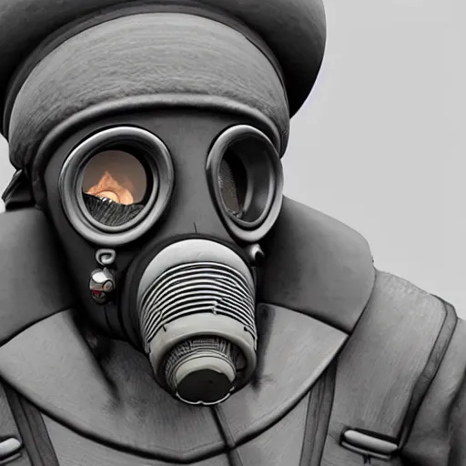 Prompt: joseph stalin, wearing a gas mask, vaping thick clouds through the mask, close - up, hyper detailed 3 d matte painting, federico pela + greg rutkowski, hyper detailed 3 d render by unreal engine