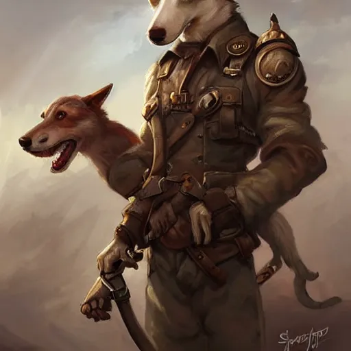 Image similar to anthropomorphic Borzoi wippet Tank Driver, Modern Tank driver outfit, cute and adorable, pretty, beautiful, DnD character art portrait, matte fantasy painting, DeviantArt Artstation, by Jason Felix by Steve Argyle by Tyler Jacobson by Peter Mohrbacher, cinema