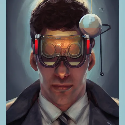 Image similar to concept art of scientist by jama jurabaev, brush stroke, scifi accessories, trending on artstation, symmetry, high quality, extremely detailed