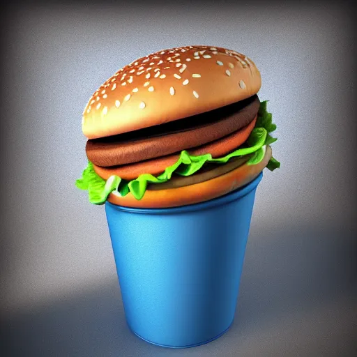 Prompt: blue McDonald's BigMac, 4k realistic photo