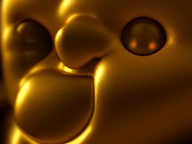 Image similar to sad golden smiley, trending on artstation, octane render, insanely detailed, 8 k, hd