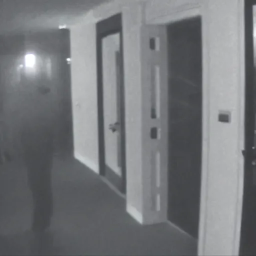 Image similar to ghostly figure, security footage