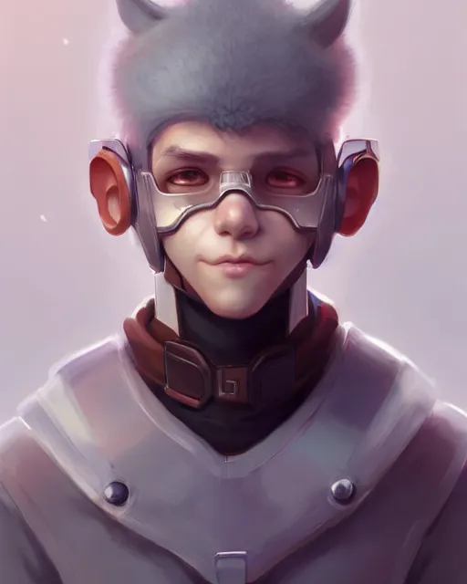 Image similar to character concept art of a cute young male anthropomorphic furry cyborg | | cute - fine - face, pretty face, key visual, realistic shaded perfect face, fine details by stanley artgerm lau, wlop, rossdraws, james jean, andrei riabovitchev, marc simonetti, and sakimichan, trending on artstation