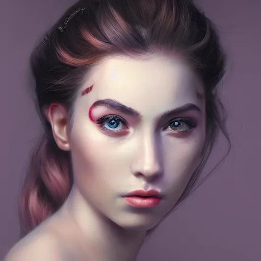 Image similar to face portrait of a woman, inspired by mandy jurgens, face accessories, light make up, 4 k, high detailed, illustration