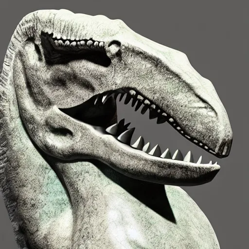 Image similar to marble statue of prehistoric dinosaur