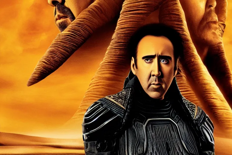 Prompt: Nicolas cage in dune high resolution still