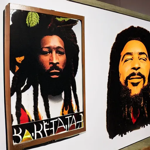 Prompt: Rastafarian barbera streisand cannabis exhibit presentation directed by David Lynch