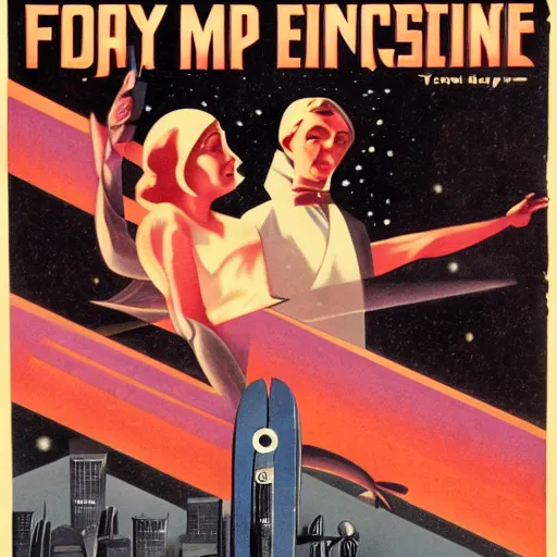 Prompt: movie poster of a scifi film from 1930's