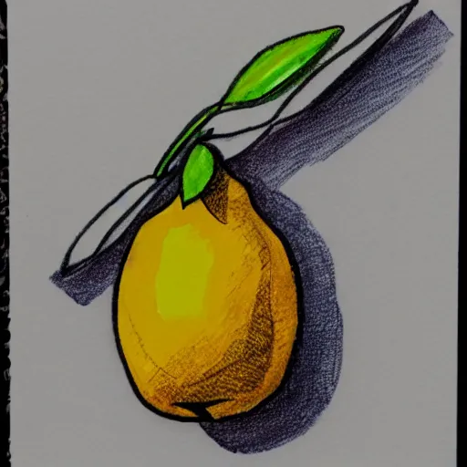 Image similar to professional liner sketch of a lemon