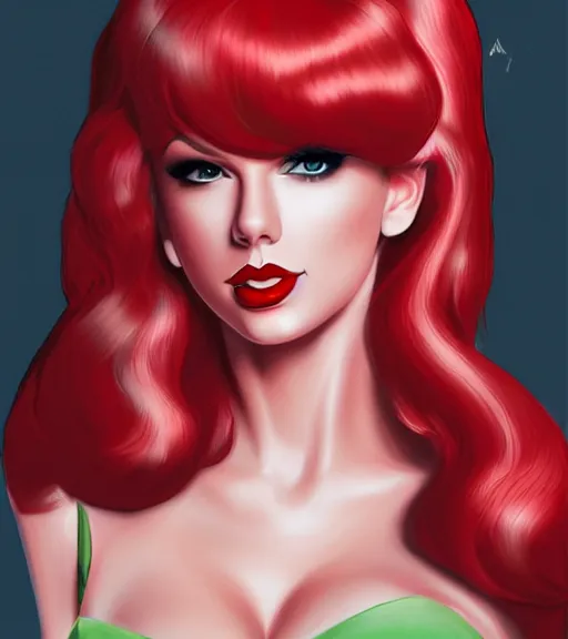 Image similar to Taylor Swift cosplaying as jessica rabbit, by artgerm, deviantart