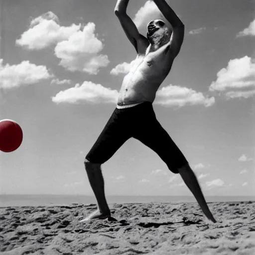 Image similar to count orlok in a swimsuit playing beach volleyball on a bright sunny day