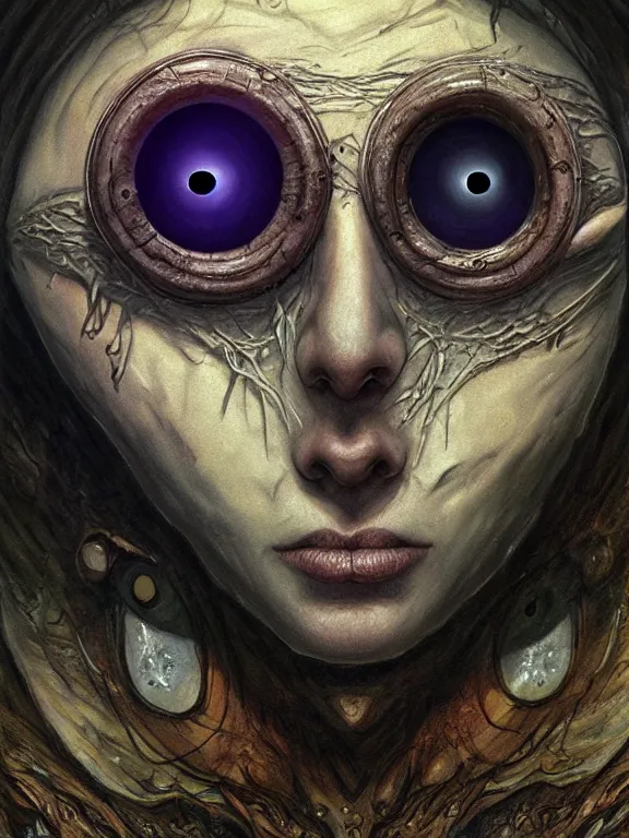 Prompt: 👁 one-eyed fantasy Cyclopes concept art with one huge eye in the center of the forehead and with smooth skin in place of the nose. Without the nose. High details, realistic, octane render, fantasy art, solo, masterpiece, portrait painting, saturated colors, art by Arthur Rackham, Muzinabu