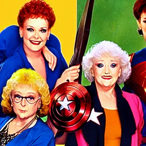 Prompt: The Golden Girls as Avengers