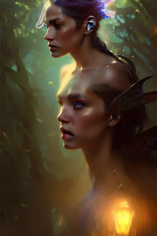 Image similar to cinematic shot of an epic portrait of a fairy dressed in military clothes, shiny skin, beautiful eyes, beautiful, small details, night setting, realistic poster with volumetric light from craig mallism, artgerm, jeremy lipkin and michael garmash, unreal engine, radiant light, detailed and complex environment, digital art, trends at art station, a masterpiece