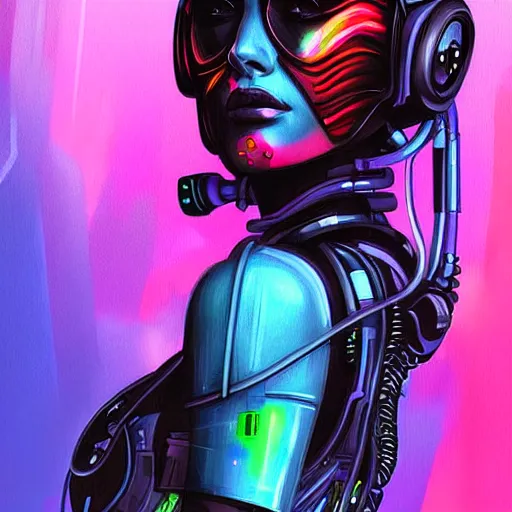 Prompt: cyberpunk fashion illustration, alien, beautiful, vivid colours, artistic sketch, hd, detailed, digital painting