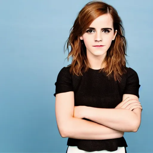 Image similar to Emma Watson in front of a greenscreen, EOS-1D, f/1.4, ISO 200, 1/160s, 8K, RAW, symmetrical balance, in-frame, Dolby Vision