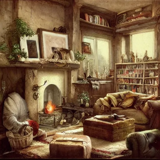 Image similar to knome living room interior with a blazing fireplace and lots of books. muted colors. by Jean-Baptiste Monge, Jean-Baptiste Monge, Jean-Baptiste Monge, Jean-Baptiste Monge, Jean-Baptiste Monge, Jean-Baptiste Monge Jean-Baptiste Monge Jean-Baptiste Monge Jean-Baptiste Monge Jean-Baptiste Monge Jean-Baptiste Monge Jean-Baptiste Monge, Monge Jean-Baptiste Monge ,