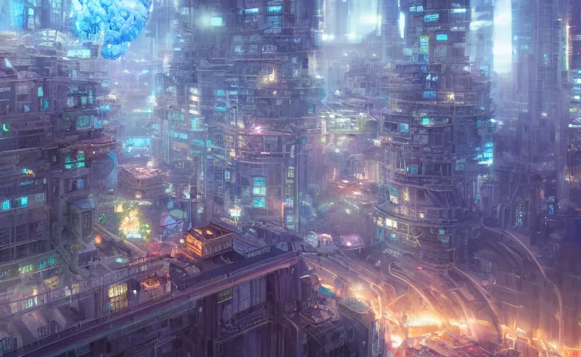 Image similar to city in a microscopic tardigrade, concept art, intricate details, highly detailed, photorealistic, disney pixar, octane render, iridescent, anime, 8 k