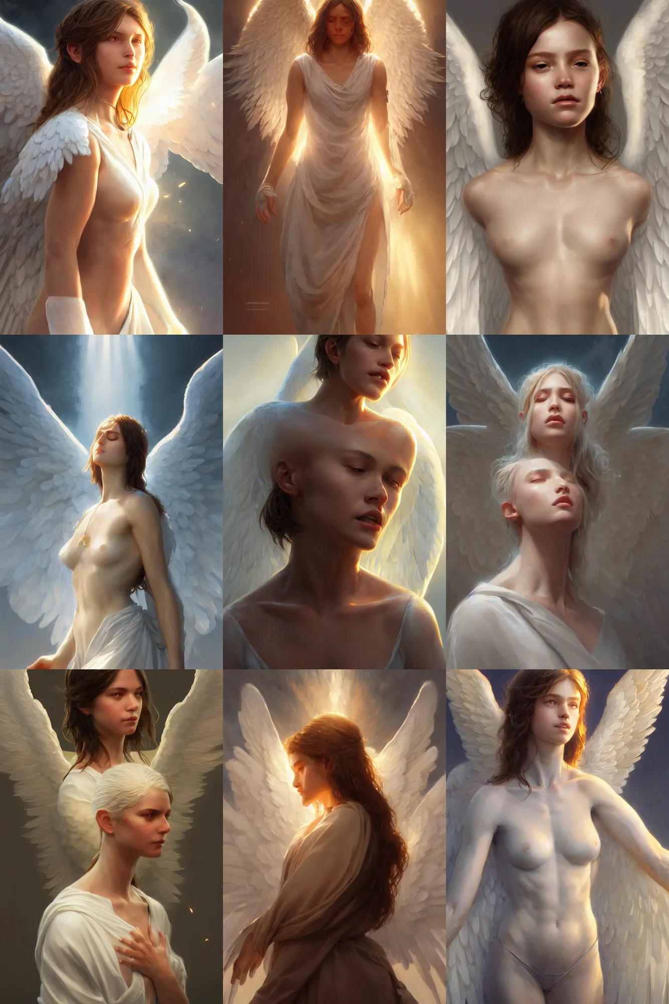 Image similar to a heavenly angel, bathed in light, highly detailed, photorealistic, artstation, smooth, sharp focus, illustration, unreal engine 5, 8 k, art by artgerm and greg rutkowski and edgar maxence