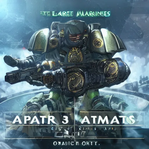 Image similar to Astartes Space Marines fight against space orcs in an epic battle, futuristic style 4K