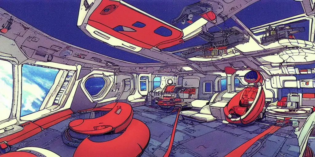 Prompt: spaceship interior funky by Katsuhiro Otomo + Studio Gainax : 8