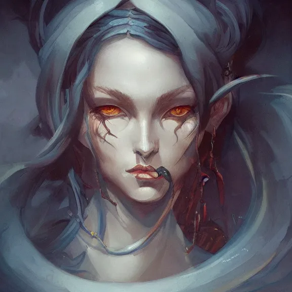 Image similar to a highly detailed portrait in the style of karmen loh and in the style of peter mohrbacher.