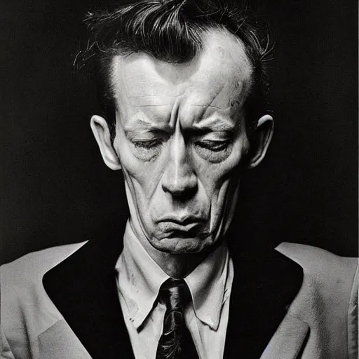 Image similar to 8k portrait photograph of Carter Manson by Arnold Newman. Dramatic.