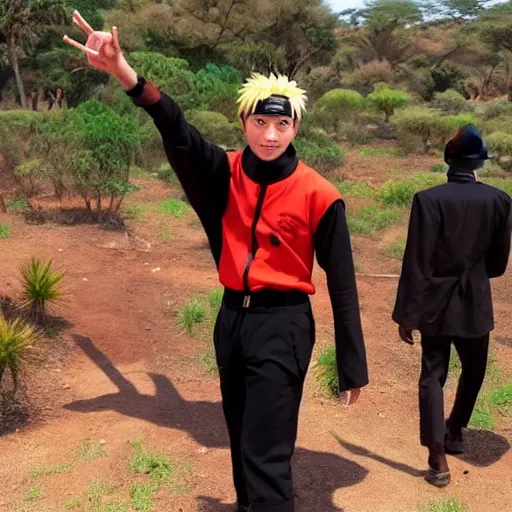 Image similar to real life naruto as africa president, award winning photograph