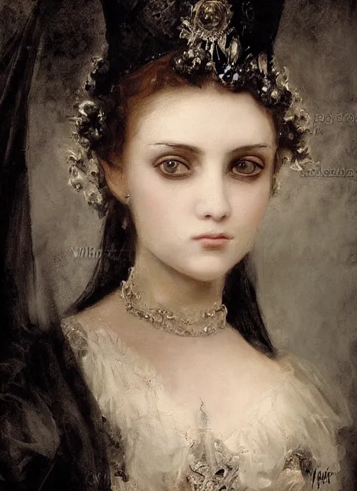 Image similar to gothic princess closeup face portrait. by william - adolphe bouguerea highly detailded