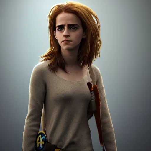 Prompt: textured film grain freckled face scratches and smudges emma watson as a pixar character cgsociety octane render unreal engine redshift render trending on artstation trending on artstation render blender behance cg superhero