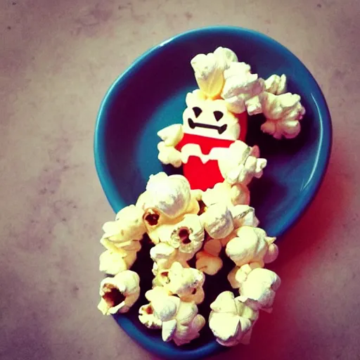 Prompt: popcorn in the shape of benedict cumberbatch