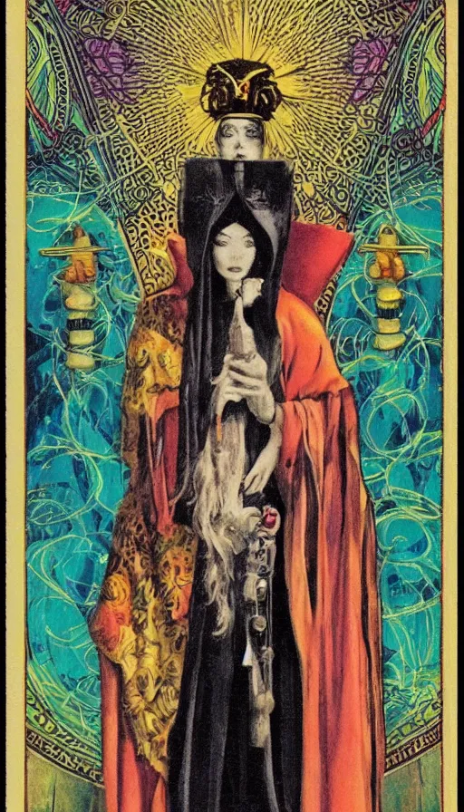 Prompt: the high priestess, tarot, art germ