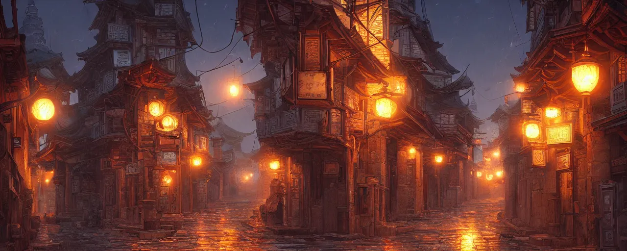 Prompt: winding street at midnight in a very old seoul city, strong dramatic cinematic lighting , ornate tiled architecture, lost civilizations, smooth, extremely detailed, trending on artstation, by Noah Bradley