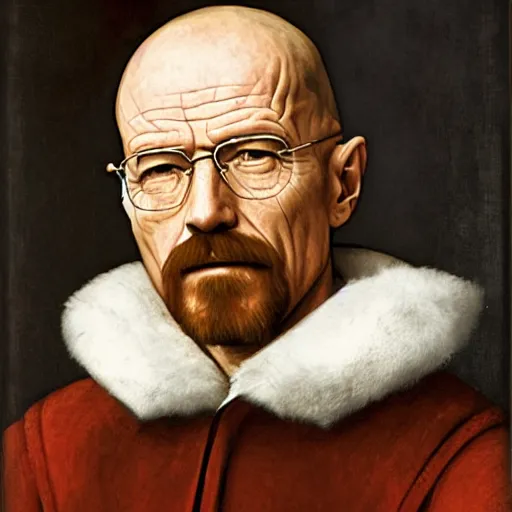 Image similar to renaissance portrait of walter white