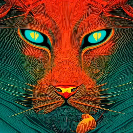 Prompt: artwork by kilian eng, awesome cat, 4 k