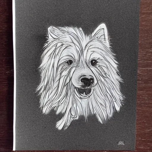 Prompt: 犬 の 描 画 、 赤 い