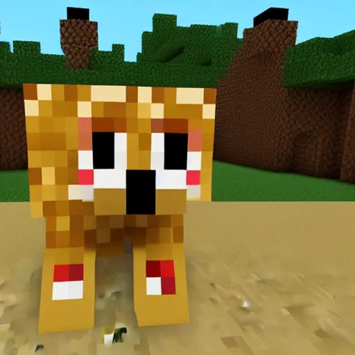 Prompt: hot dog in minecraft