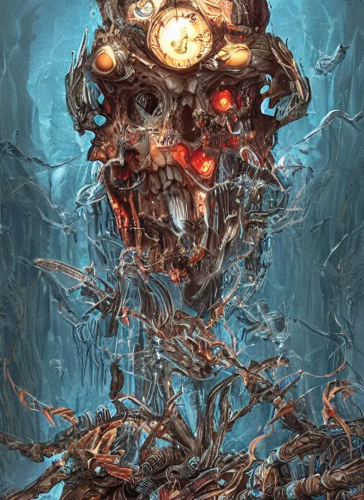 Prompt: illustration of the necromancer, hyper detailed, fantasy surrealism, crisp