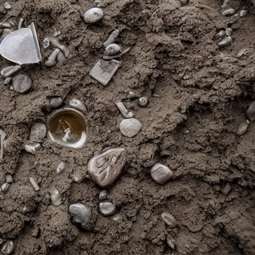 Prompt: treasure, buried in mud