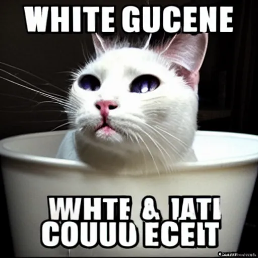 Image similar to white cat as evil genius