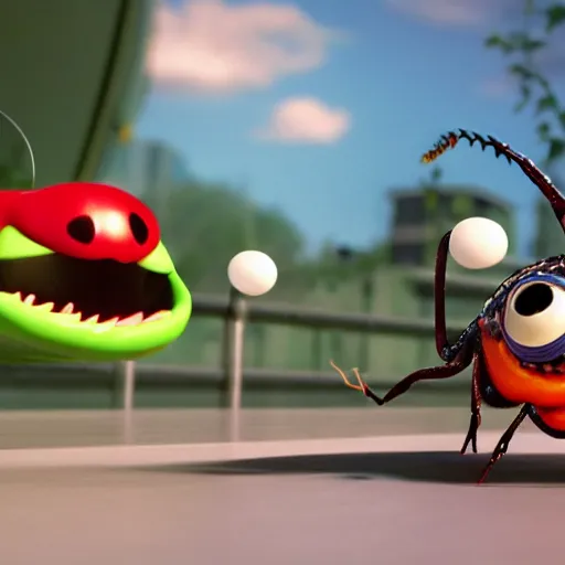 Image similar to venom in a bug's life ( 1 9 9 8 ), pixar, 3 d render, movie,