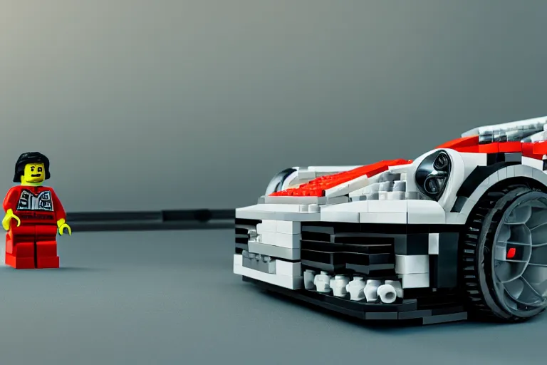 Prompt: Porsche made out of Lego, designed by Apple, octane render, studio light, 35mm,