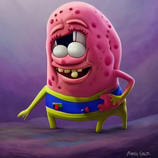 Prompt: patrick from spongebob as a centobite, artstation hall of fame gallery, editors choice, #1 digital painting of all time, most beautiful image ever created, emotionally evocative, greatest art ever made, lifetime achievement magnum opus masterpiece, the most amazing breathtaking image with the deepest message ever painted, a thing of beauty beyond imagination or words, 4k, highly detailed, cinematic lighting