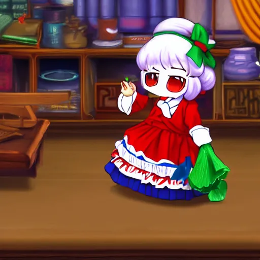 Prompt: touhou screenshot of danny devito as a touhou character