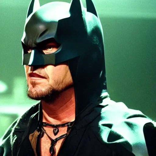 Prompt: still of eddie vedder as batman