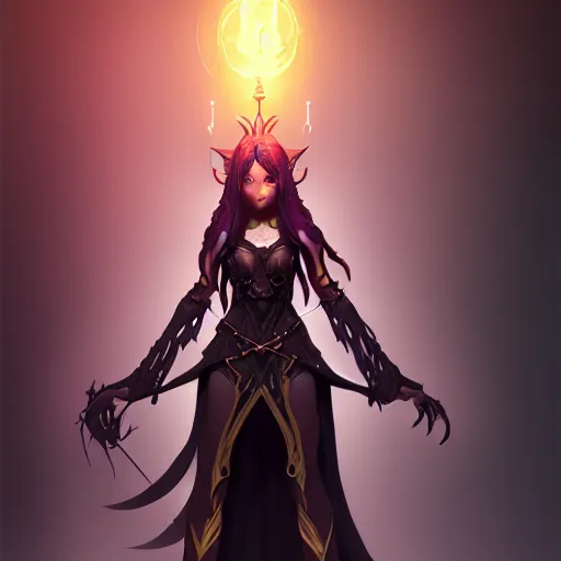 Prompt: dark sorceress full - body, highly detailed, wlop style, artstation, concept art, soft light, sharp focus, illustration, character design