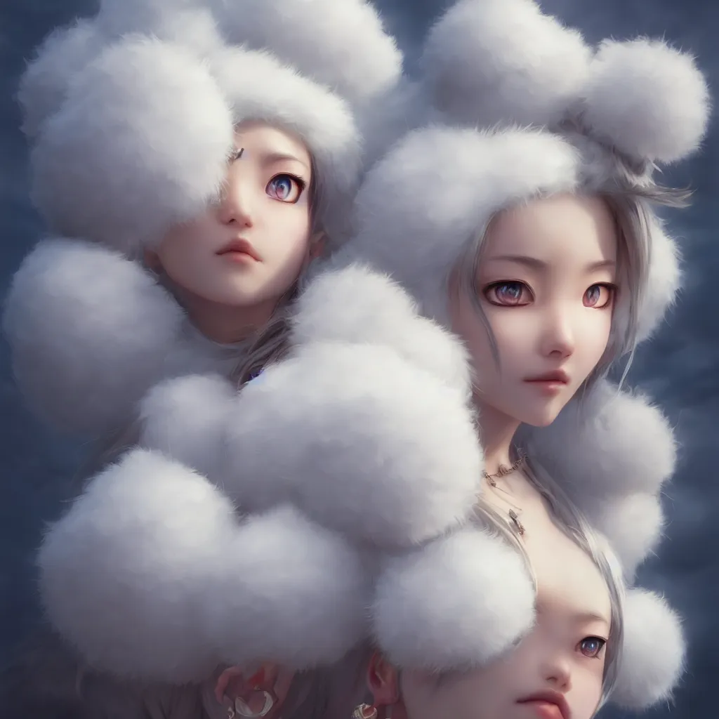 Image similar to white fluffy cloud, realistic 4 k octane cycles beautifully detailed render, 4 k, deep focus, intricate, elegant, highly detailed, photorealistic rendering, sharp focus, illustration, hearthstone, art by artgerm, hayao miyazaki